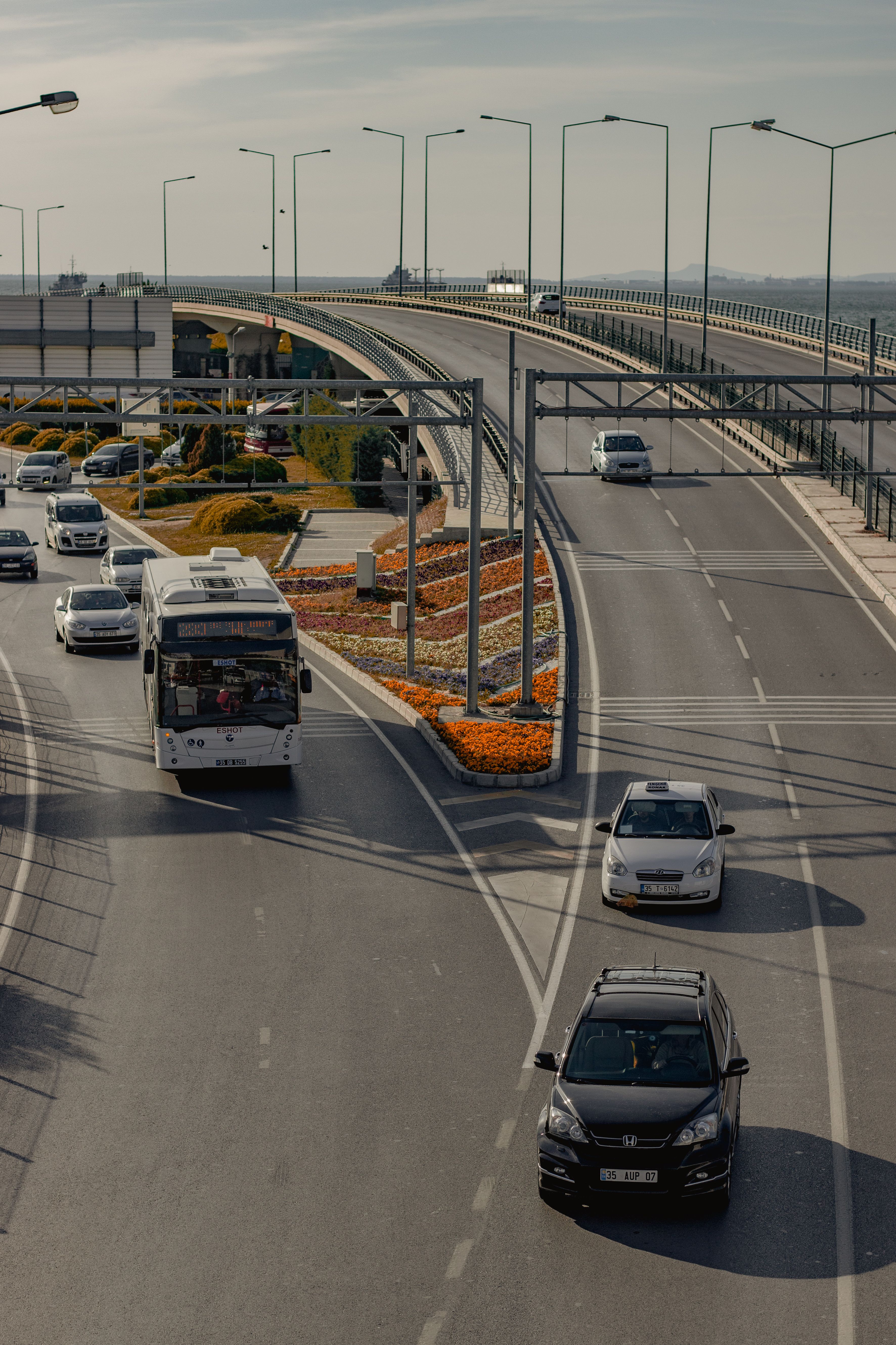 Specialized freight transport truck on highway